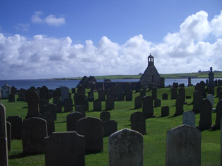 View from the cemetary back to the house